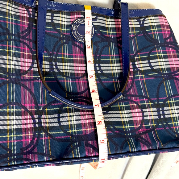 Plaid coach print shoulder bag - Picture 11 of 11